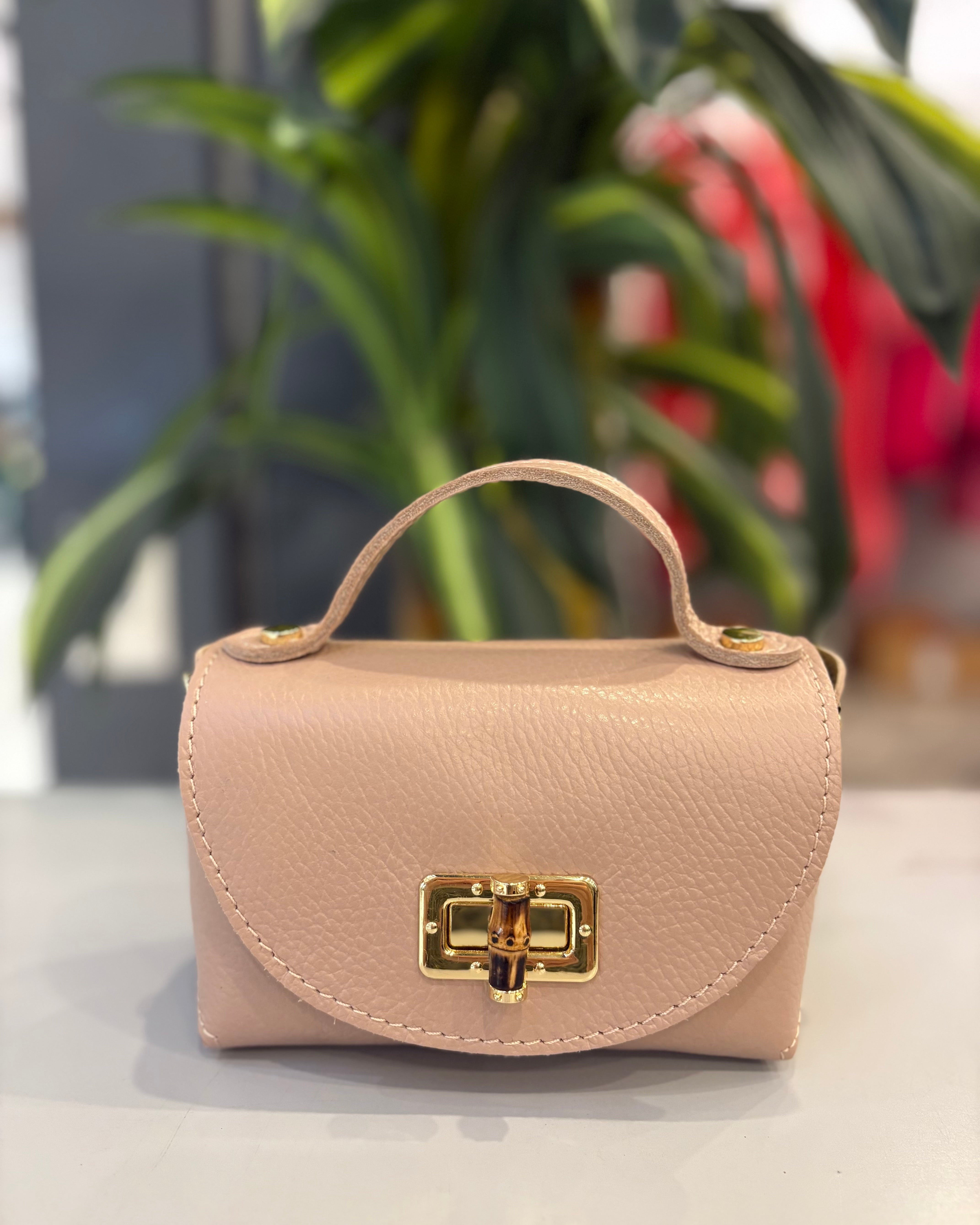 Bella Mini Leather Bag - Nude