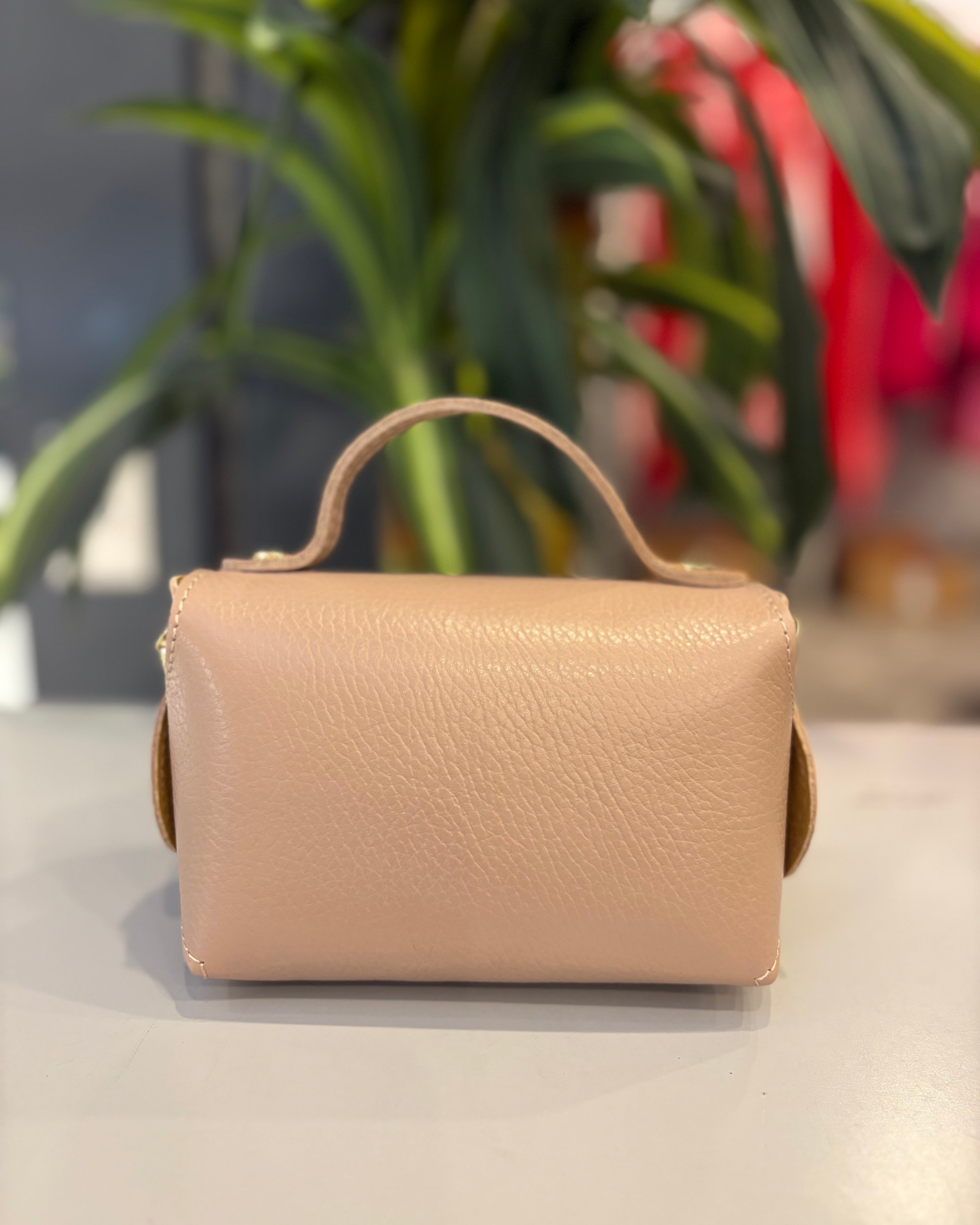 Bella Mini Leather Bag - Nude