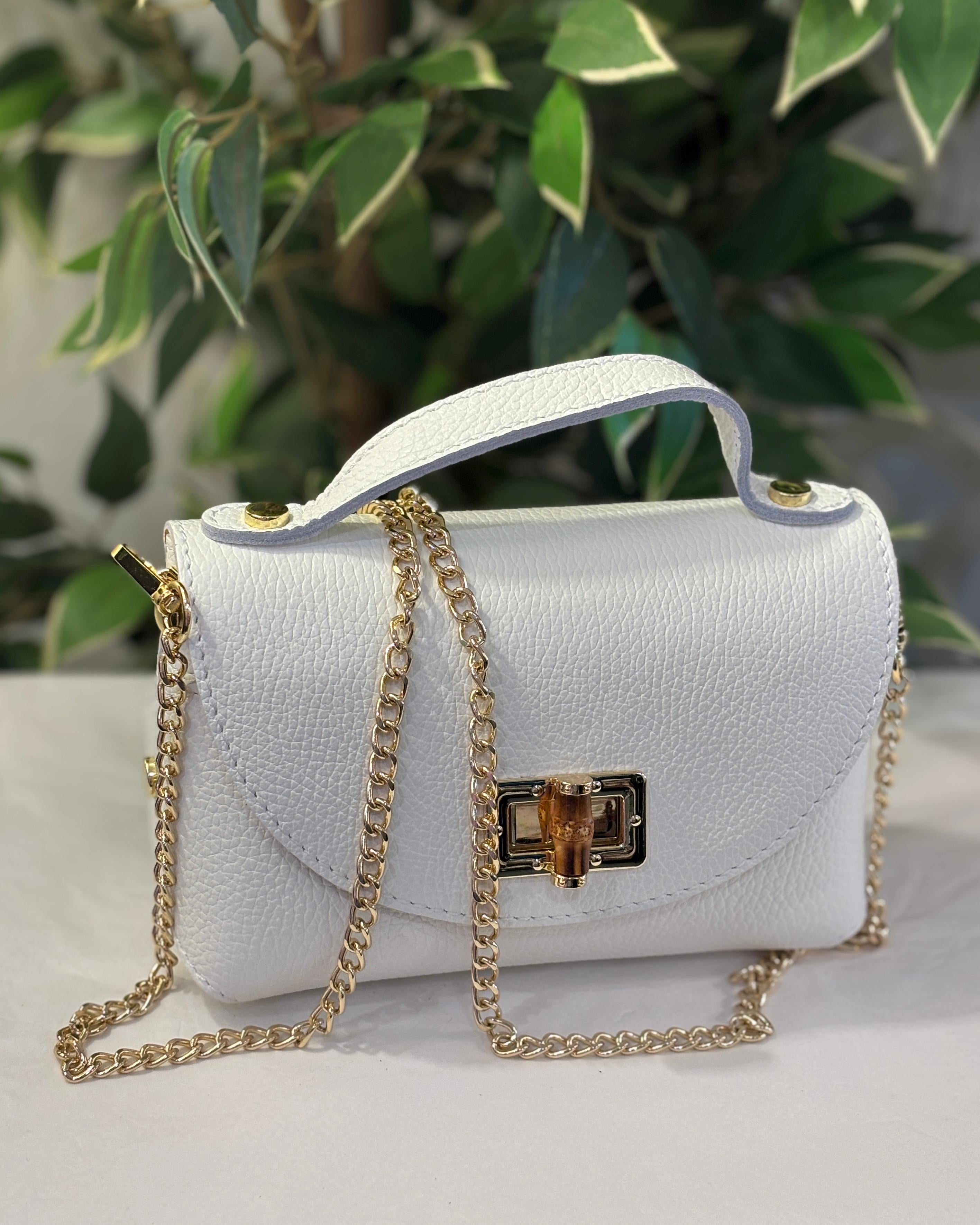 Bella Mini Leather Bag - White