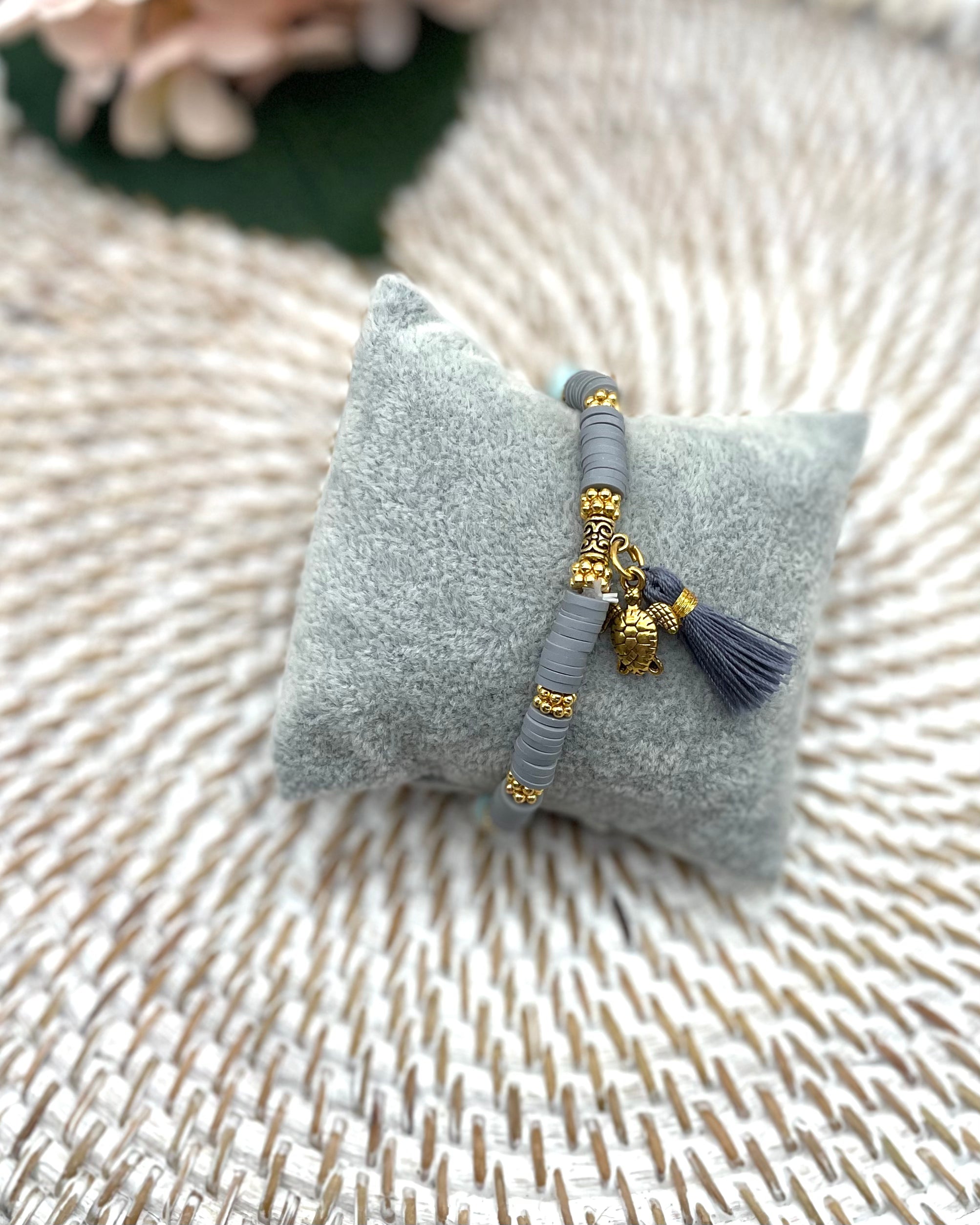 Benoa Tassel Bracelet - Grey
