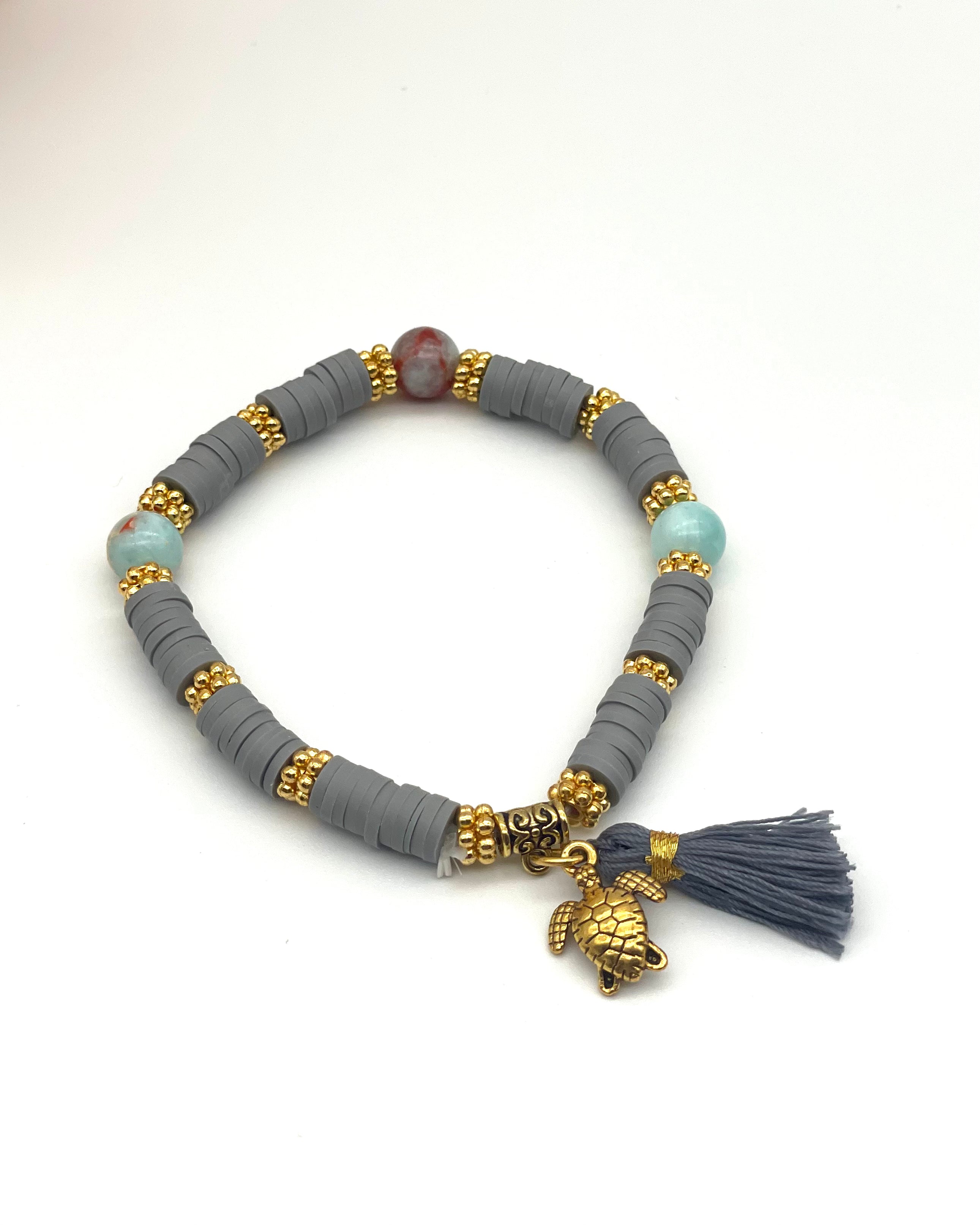 Benoa Tassel Bracelet - Grey