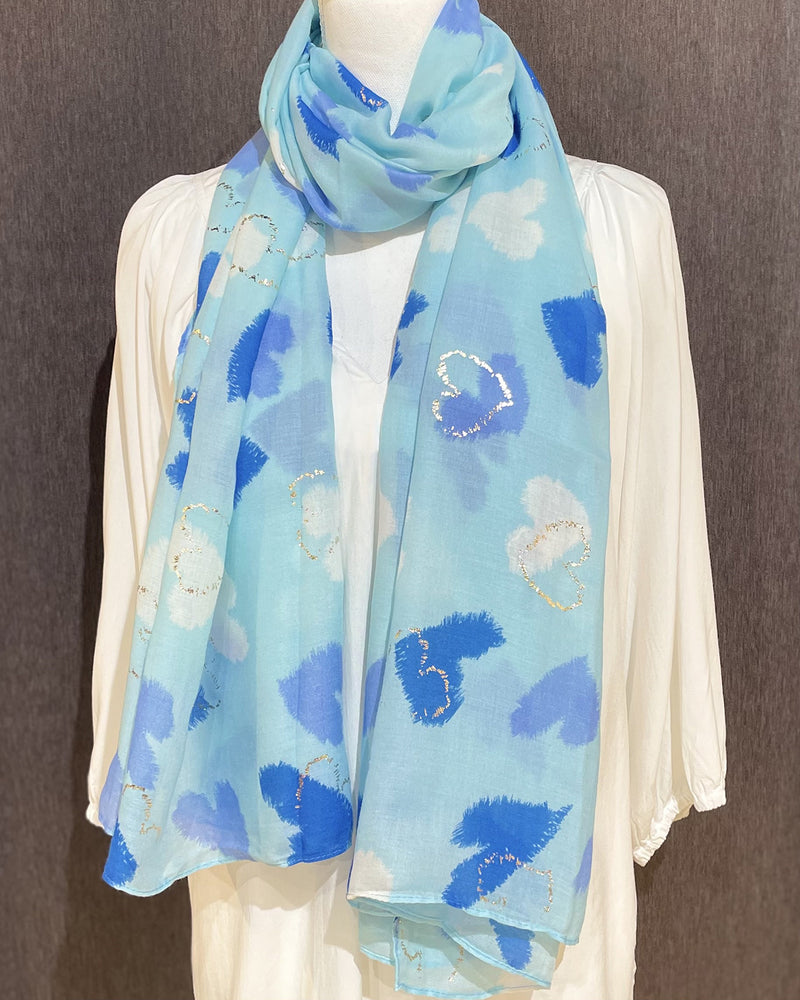Blue Hearts Scarf