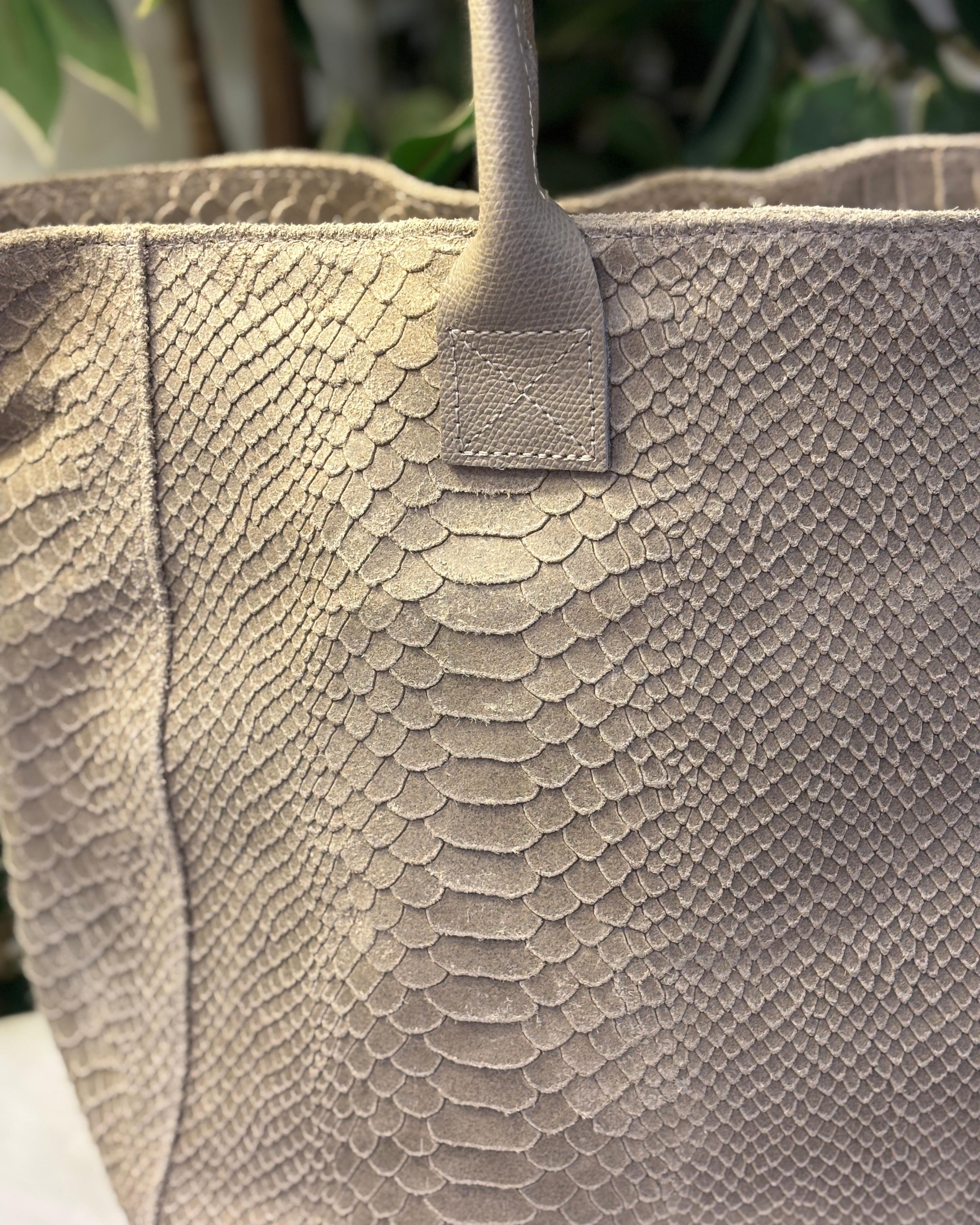 Bolsena Leather Tote Bag - Beige