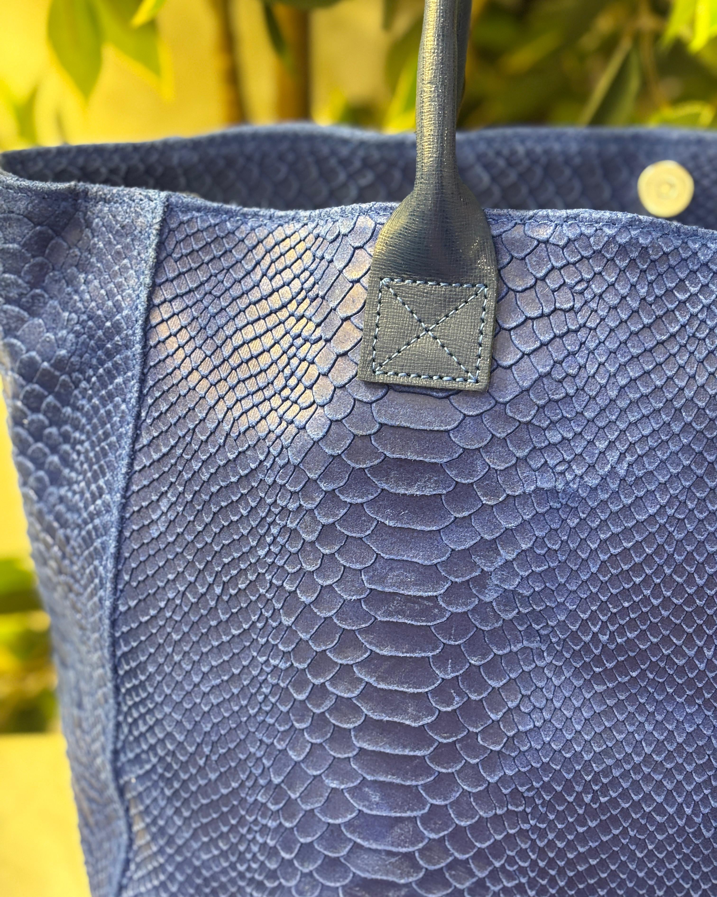 Bolsena Leather Tote Bag - Cobalt