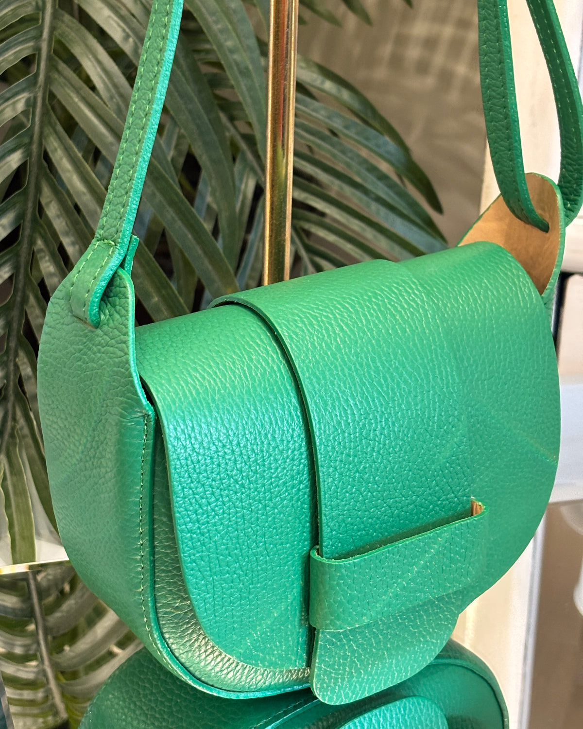 Celano Leather Saddle Bag - Green