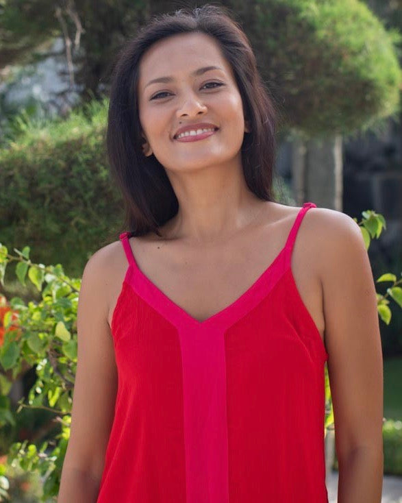 Clara Top - Red/Fuchsia