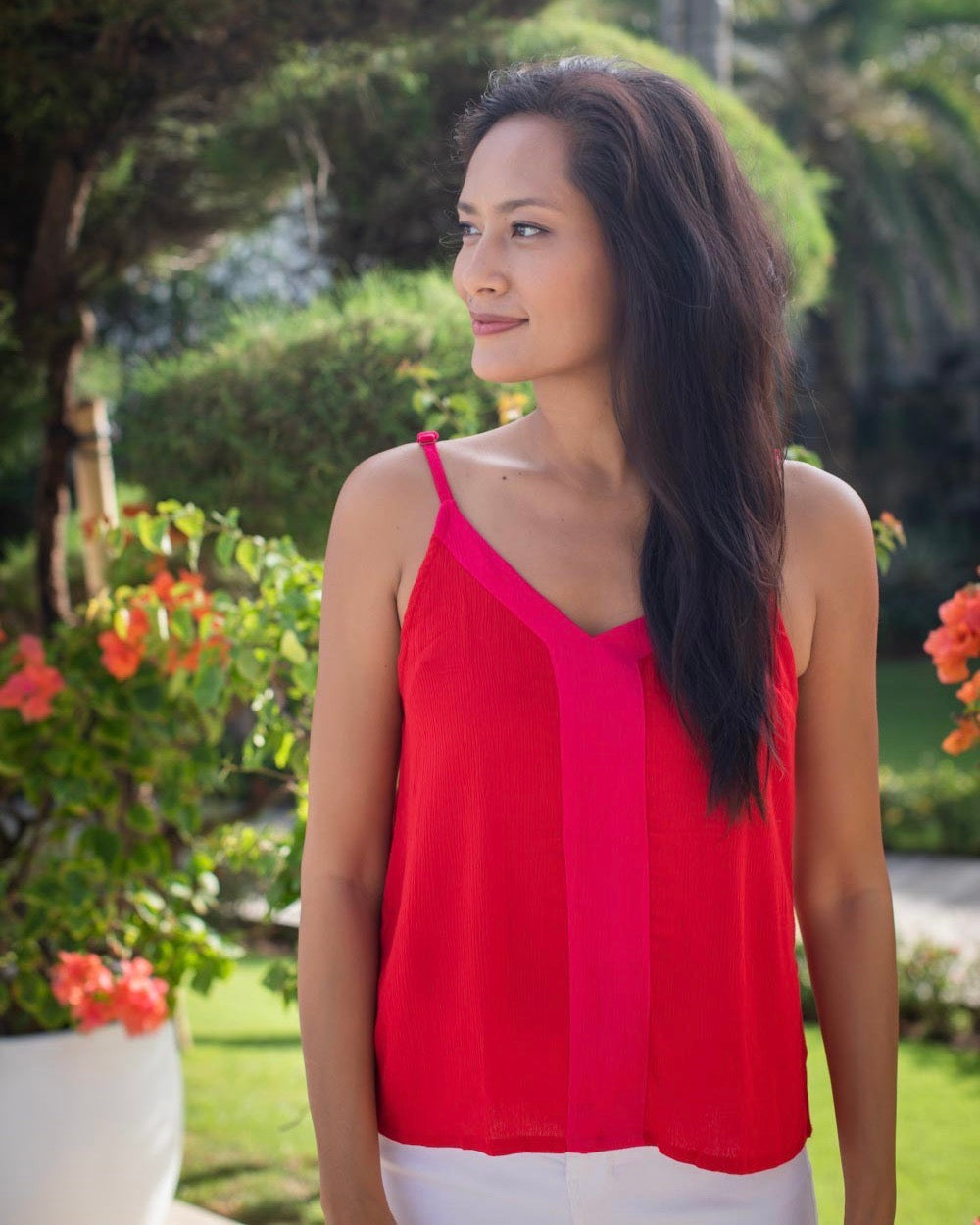 Clara Top - Red/Fuchsia