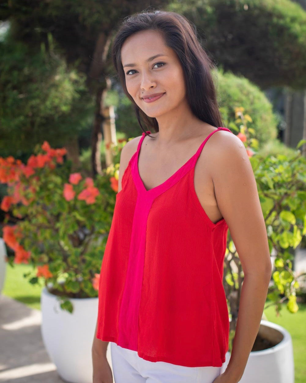 Clara Top - Red/Fuchsia