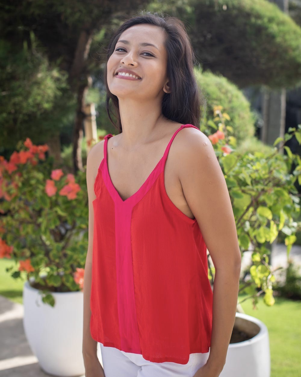 Clara Top - Red/Fuchsia