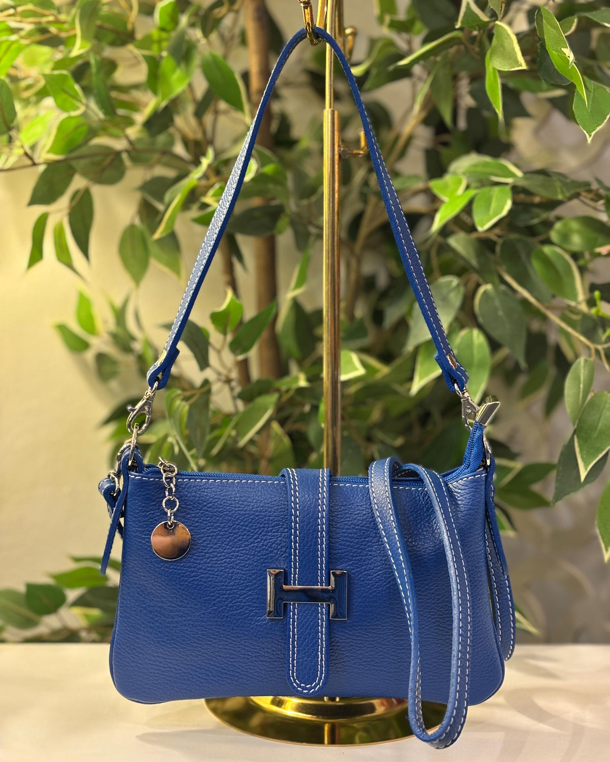Calvi Leather Bag - Cobalt