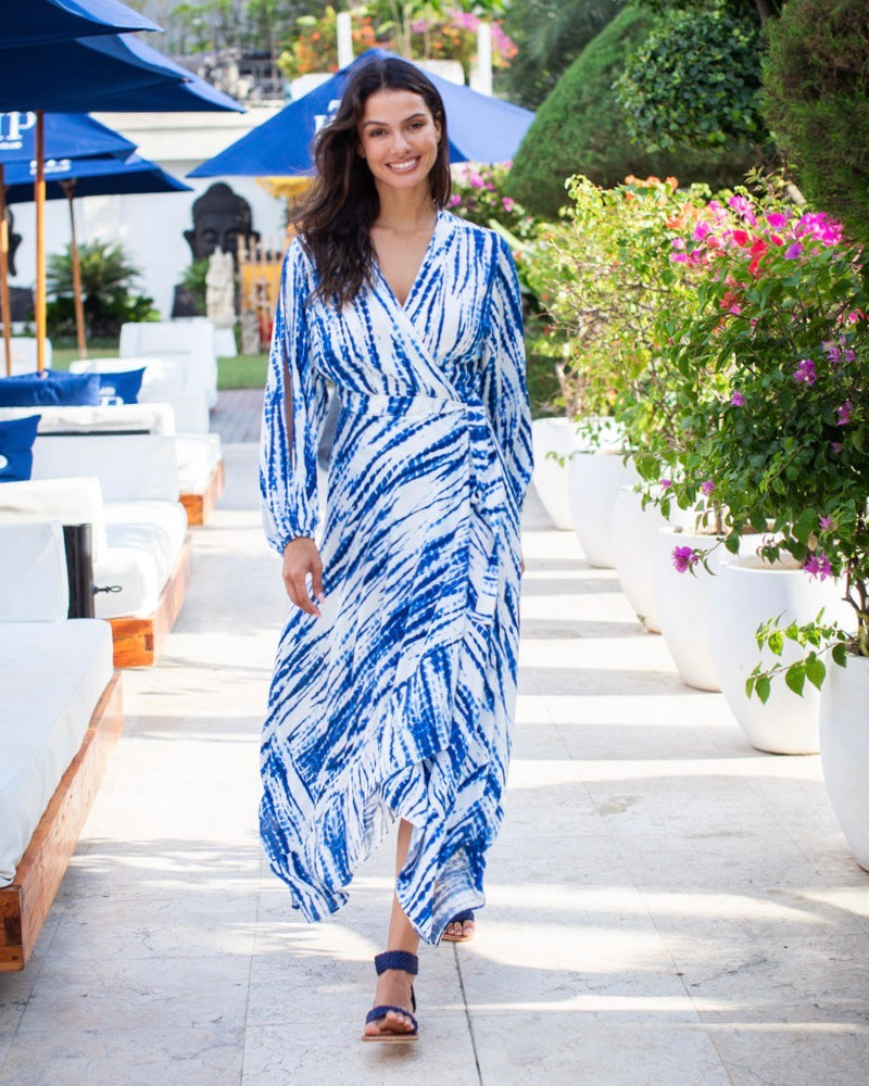 Camilla Dress - Small Blue/White Tie Dye