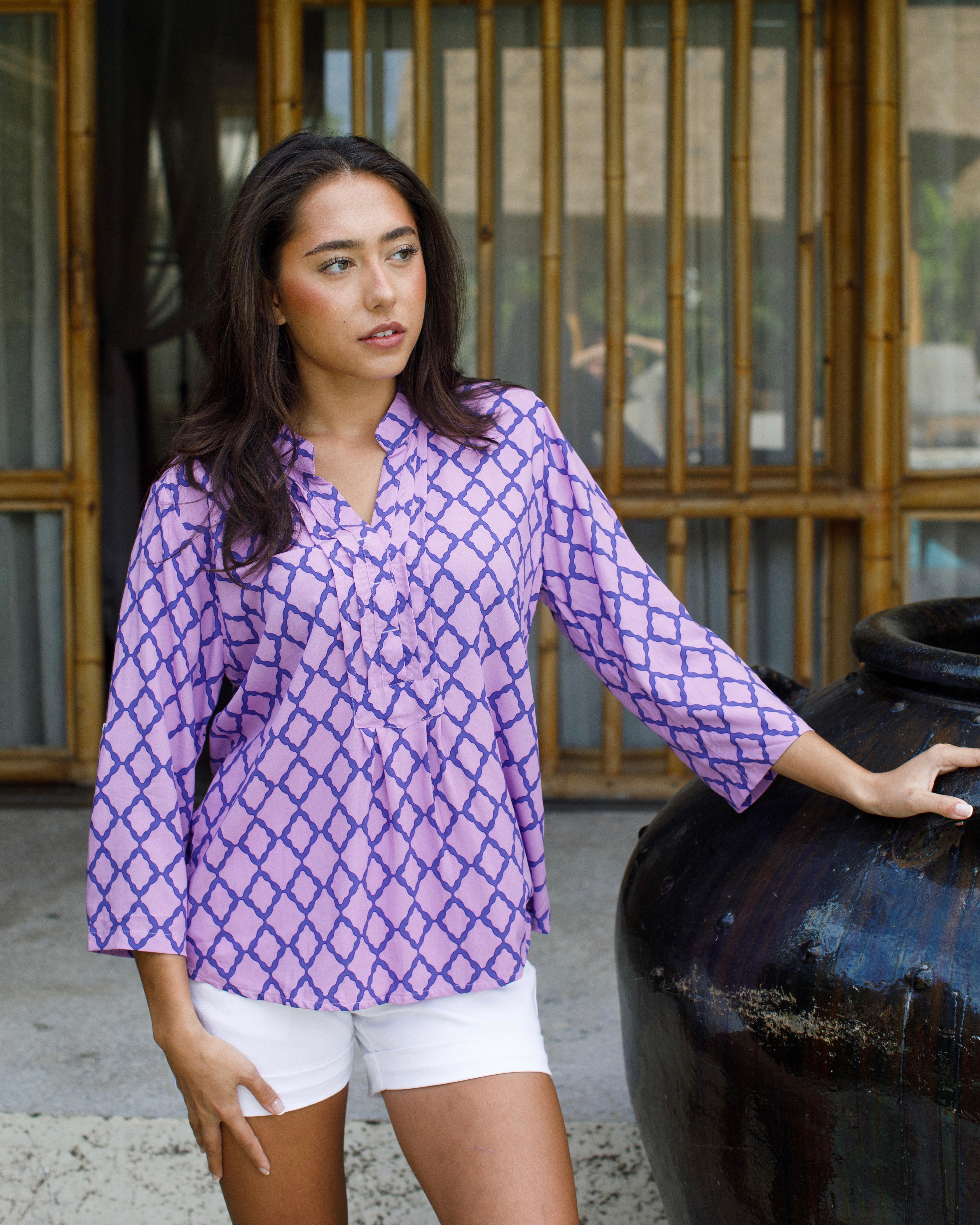 Carlie Top - Lavender/Liberty Blue Marquis