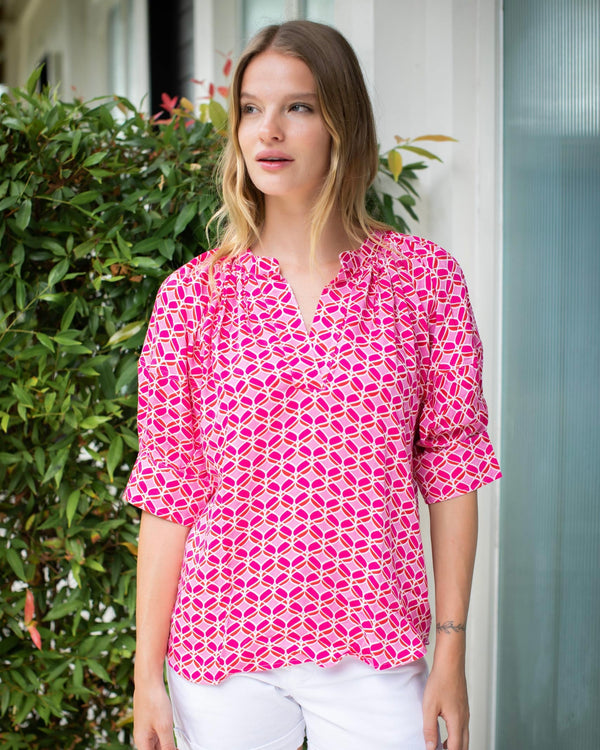 Claudia Top - Pink Ribbon Bamboo