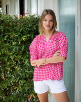Claudia Top - Pink Ribbon Bamboo