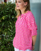 Claudia Top - Pink Ribbon Bamboo