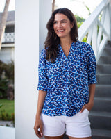 Claudia Top - Navy Ginkgo