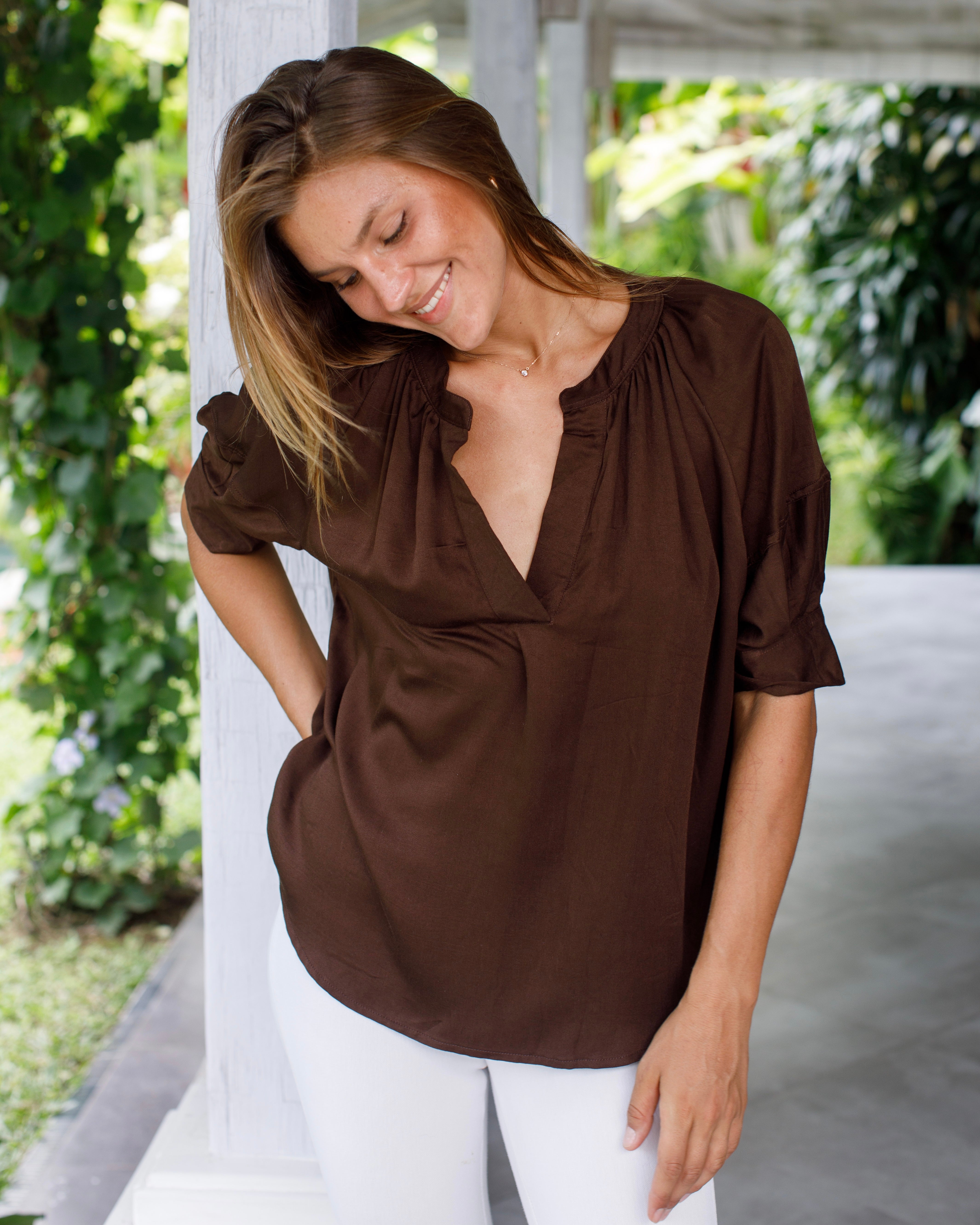 Claudia Top - Coffee Bamboo