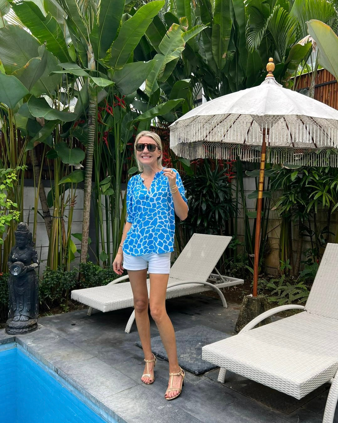 Claudia Top - Malibu Blue Giraffe