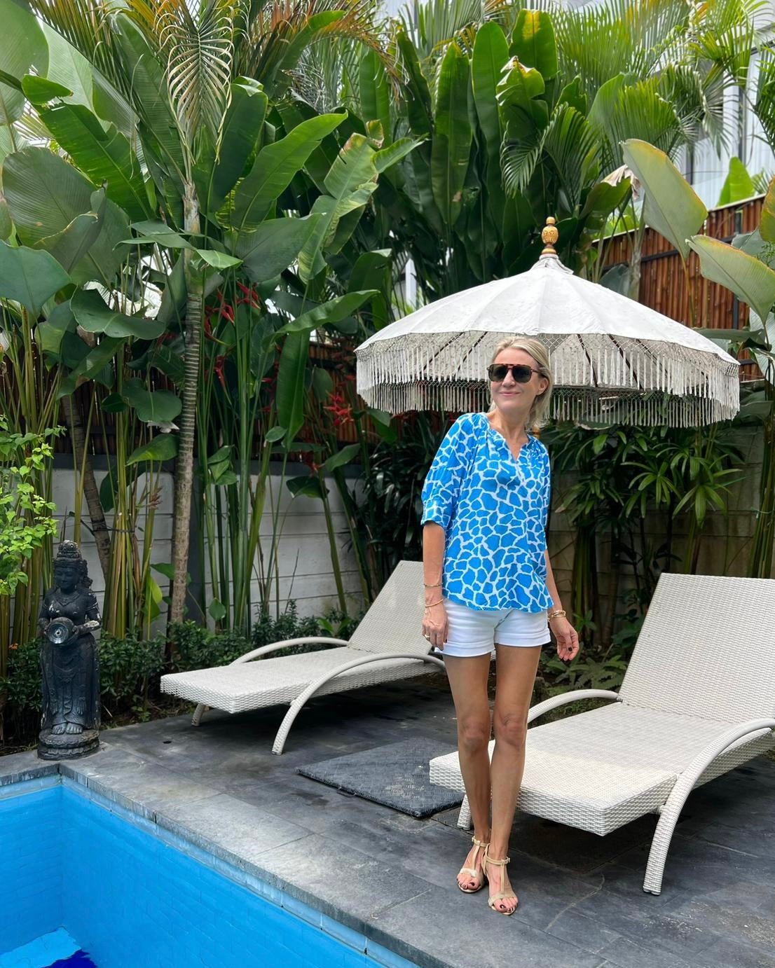 Claudia Top - Malibu Blue Giraffe