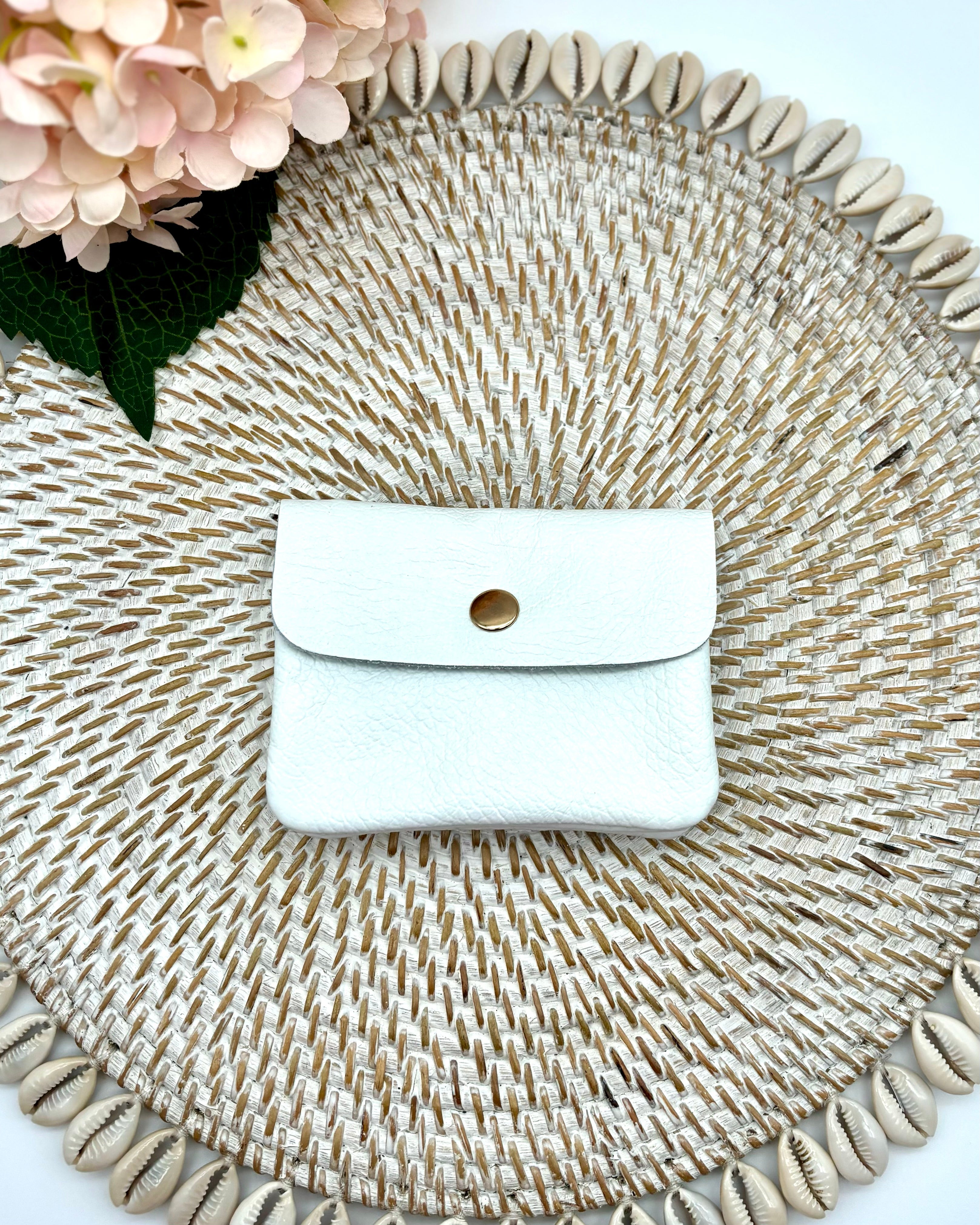 White Leather Coin Purse