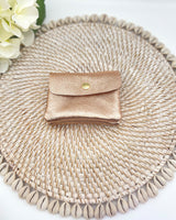 Rose Gold Metallic Leather Coin Purse