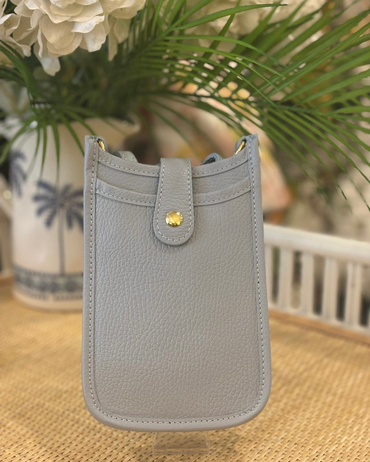 Cortona Leather Phone Bag - Baby Blue