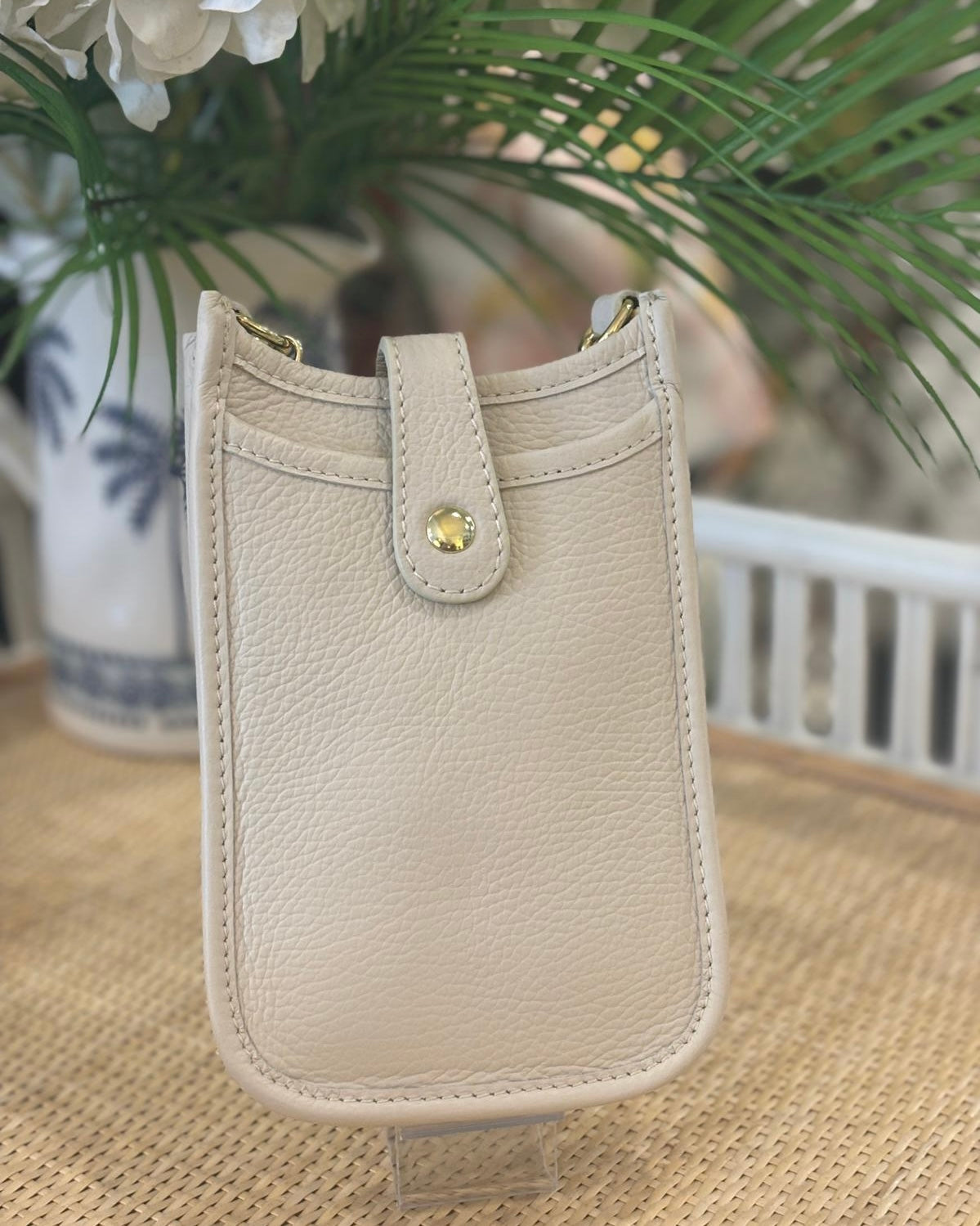 Cortona Leather Phone Bag - Cream