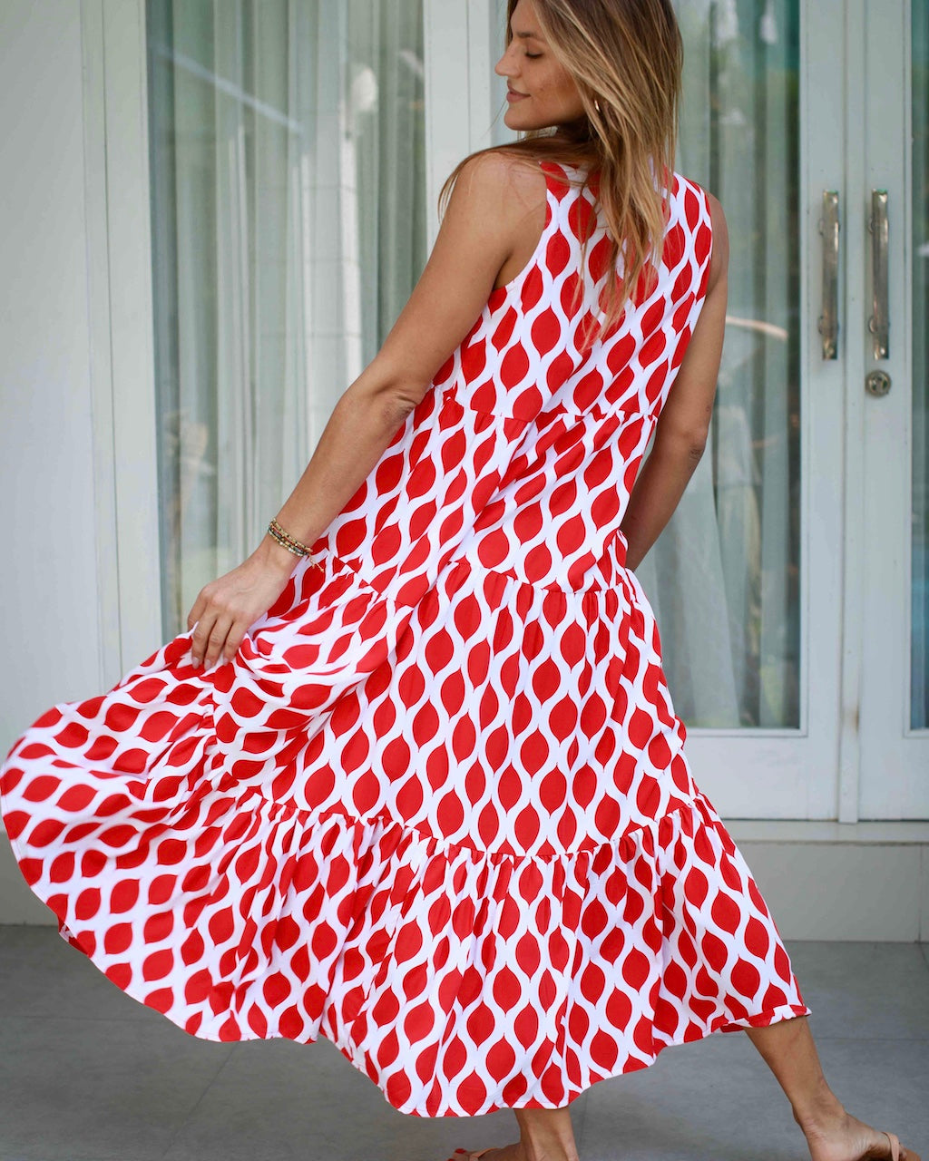 Cosima Dress - Red London Trellis