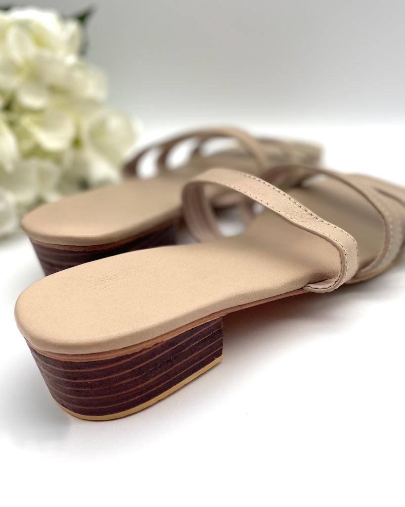 Crete Beige Leather Sandals