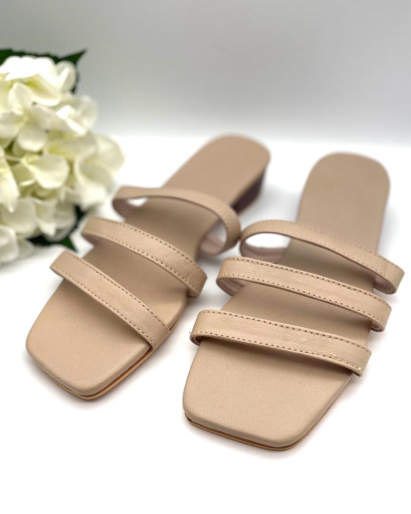 Crete Beige Leather Sandals