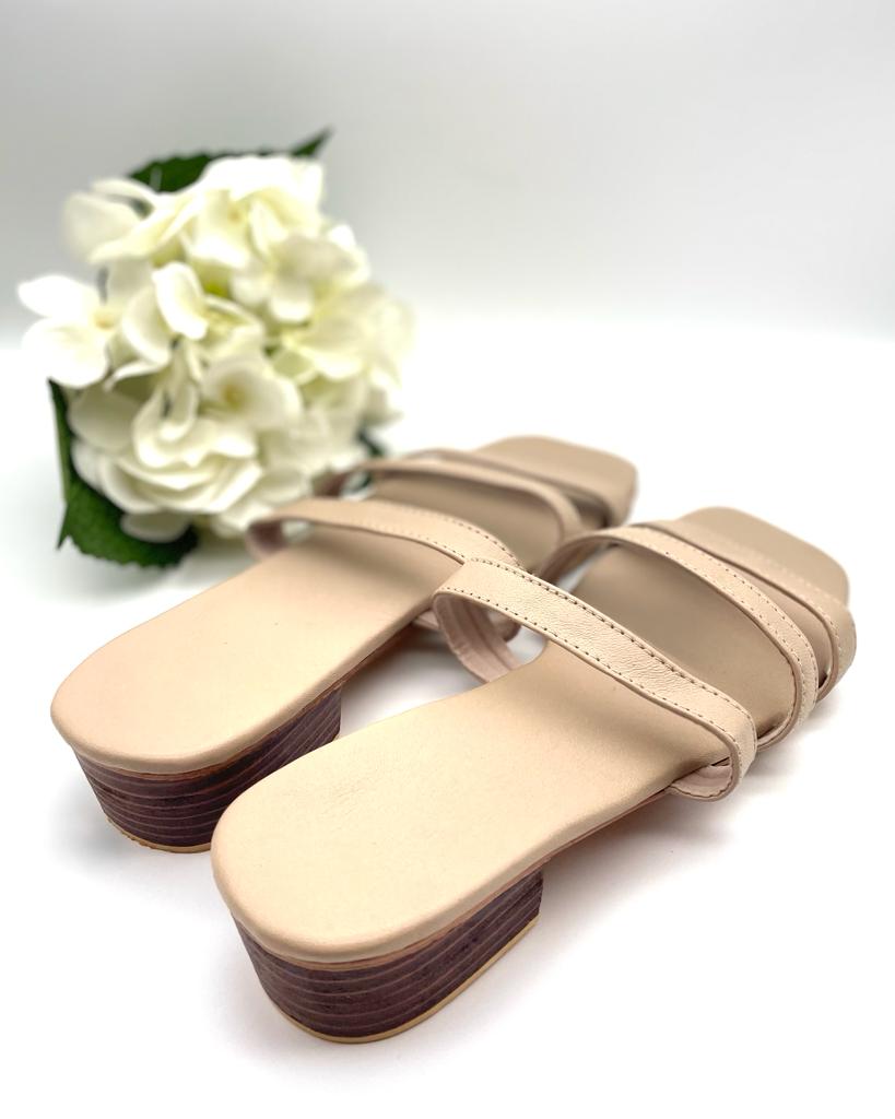 Crete Beige Leather Sandals