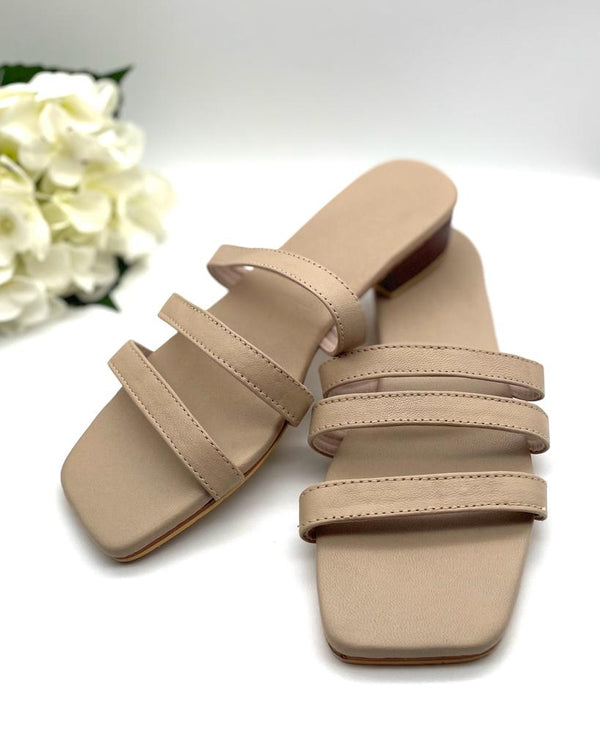 Crete Beige Leather Sandals