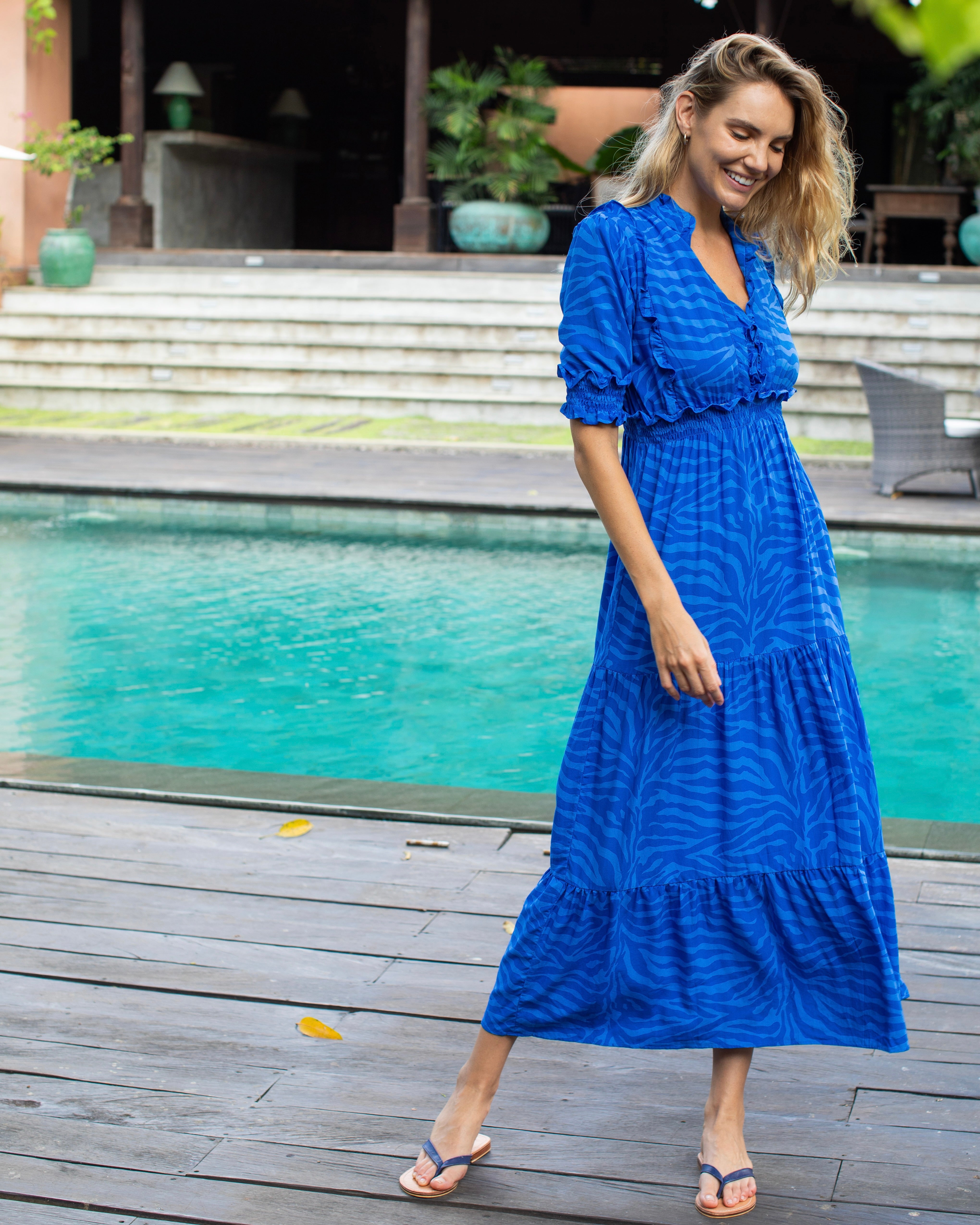 Jo Dress - Swedish Blue Zebra
