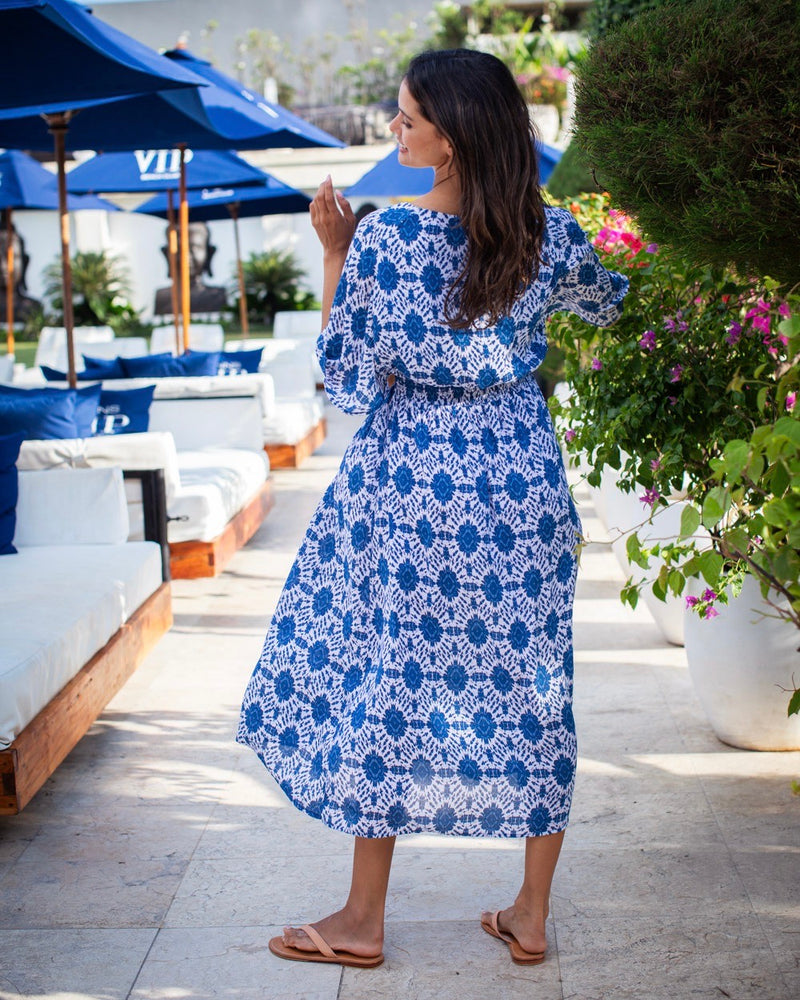 Daniella Dress - Navy Dahlia