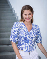 Esme Top - Blue Chintz