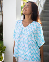Eta Top - Turquoise Chevron