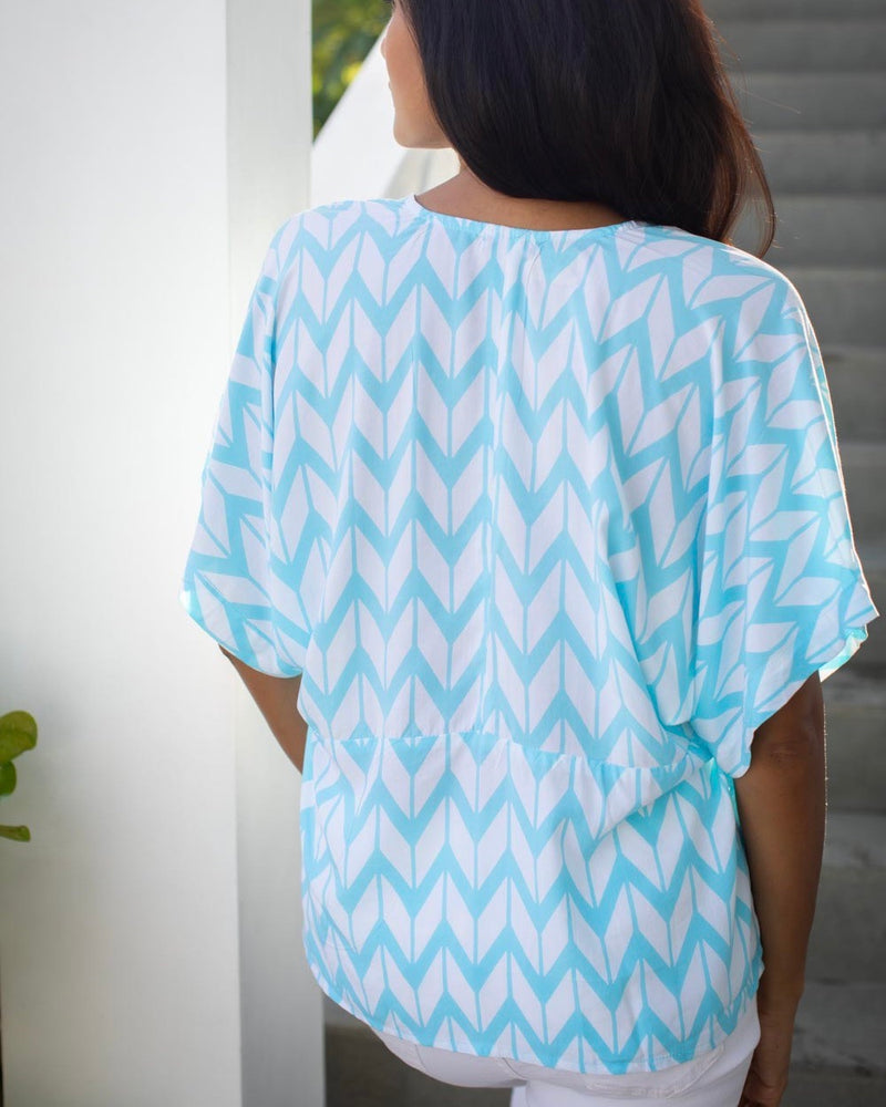 Eta Top - Turquoise Chevron