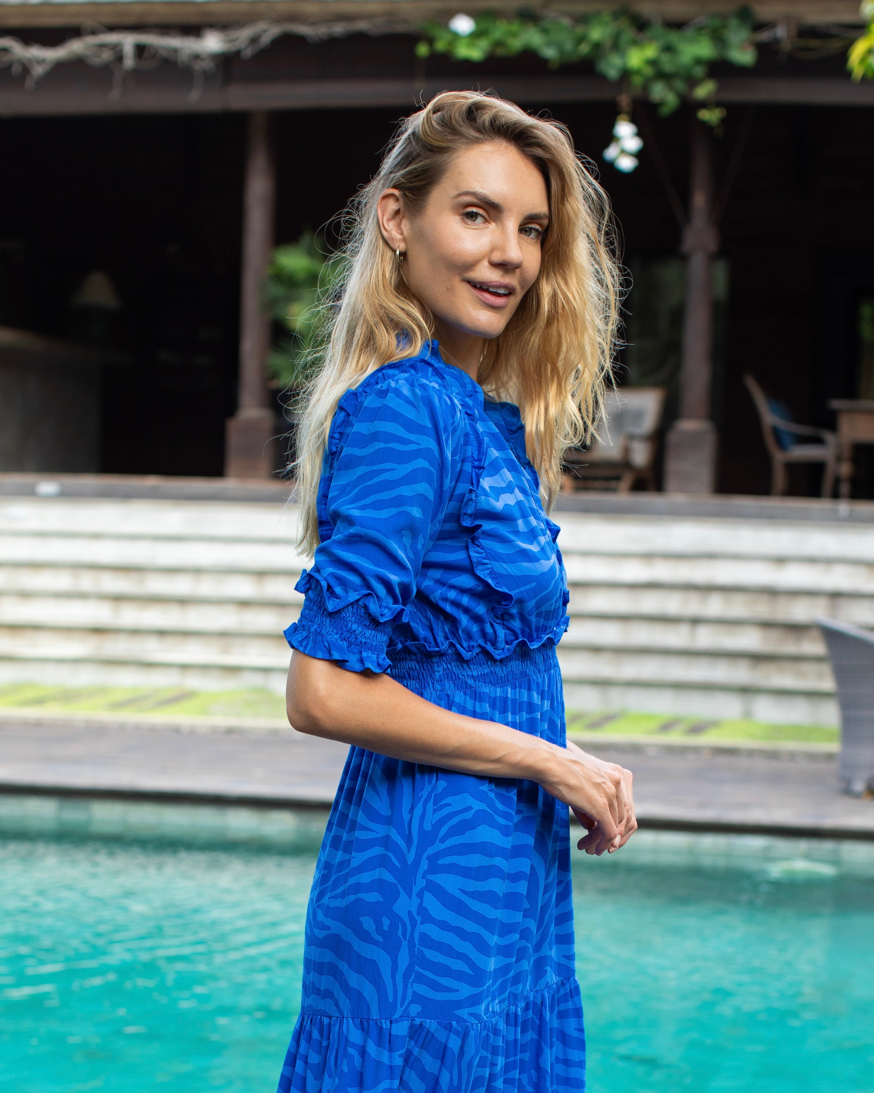 Jo Dress - Swedish Blue Zebra