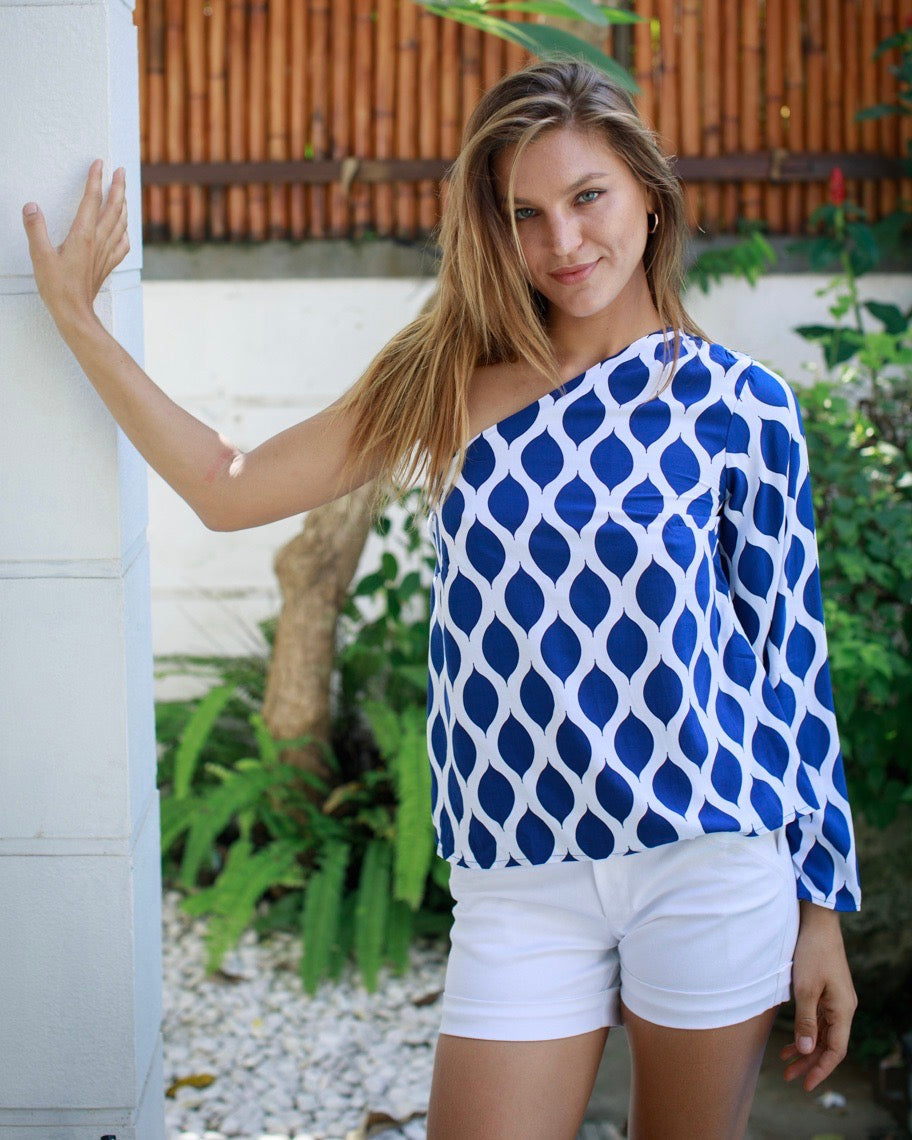 Fernanda Top - Indigo London Trellis