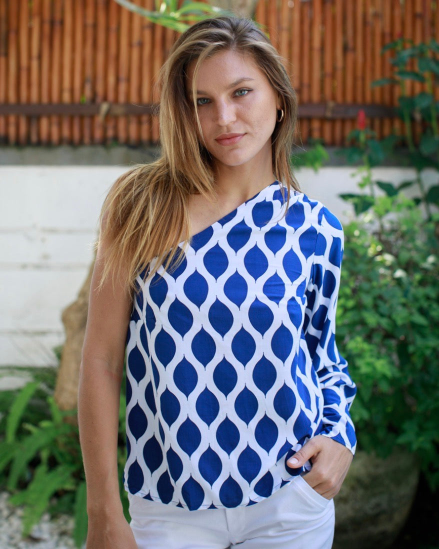 Fernanda Top - Indigo London Trellis
