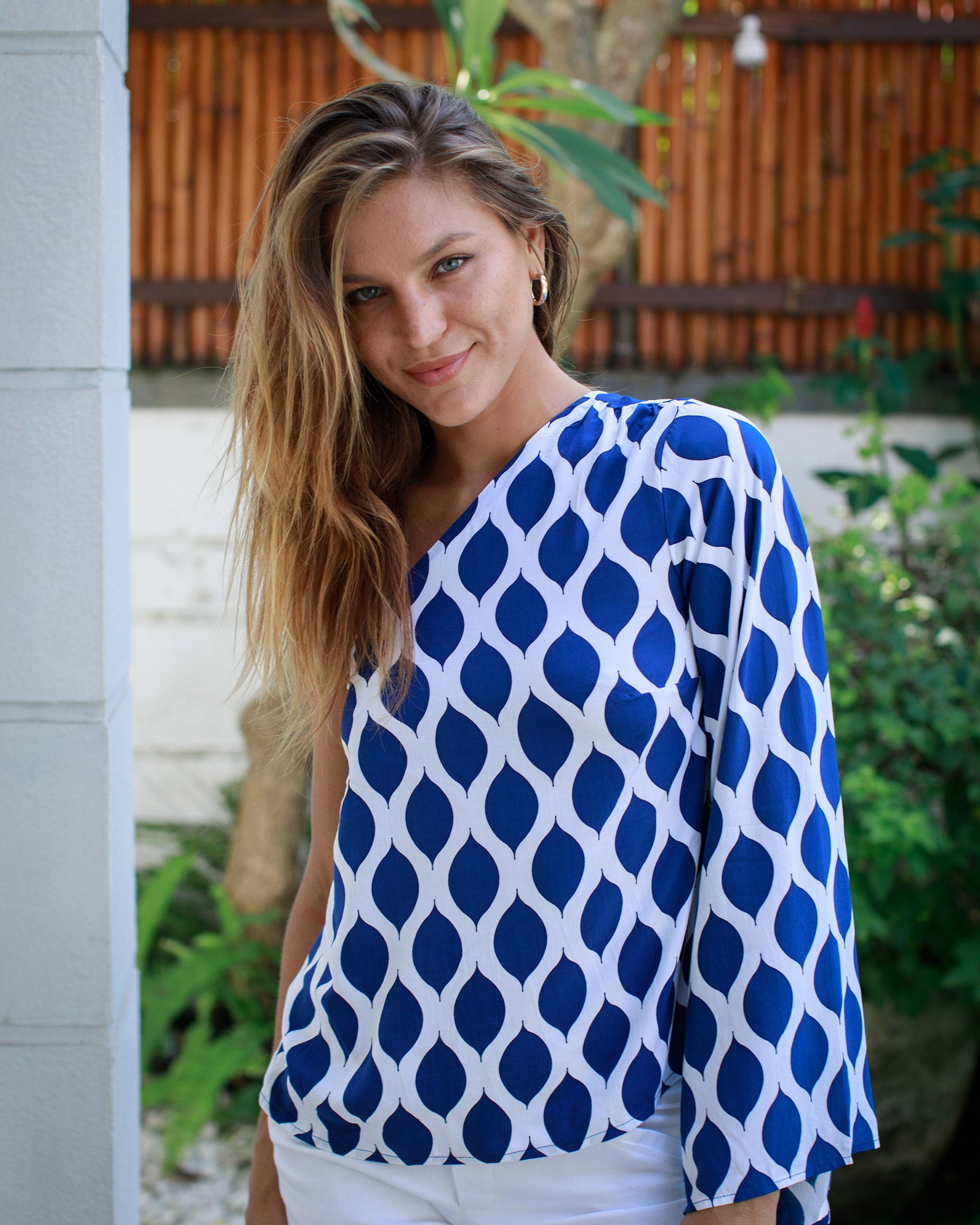 Fernanda Top - Indigo London Trellis