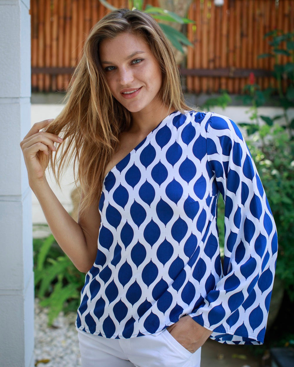 Fernanda Top - Indigo London Trellis