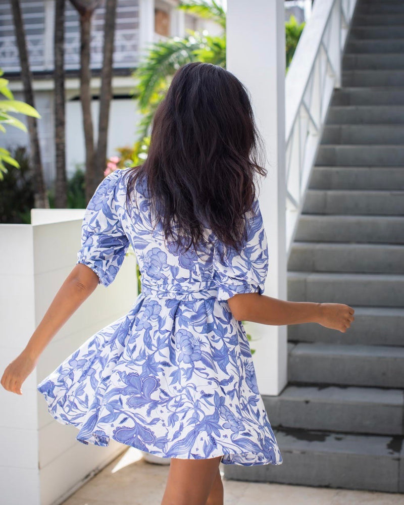 Freya Dress - Blue Chintz