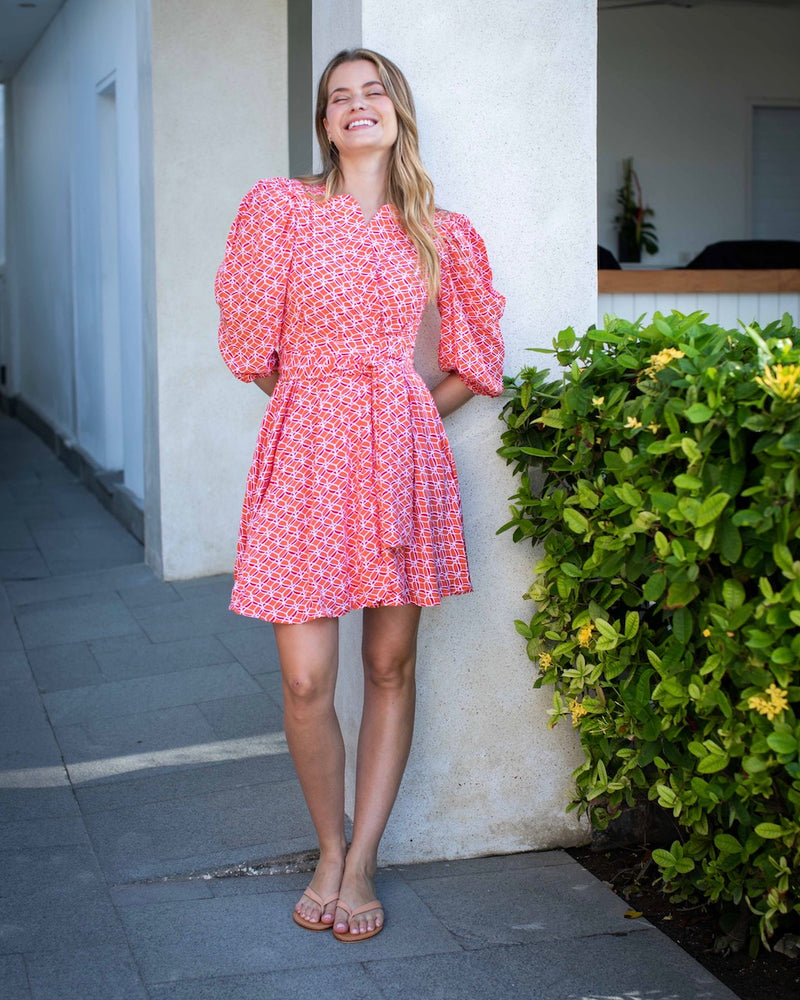 Freya Dress - Orange Ribbon