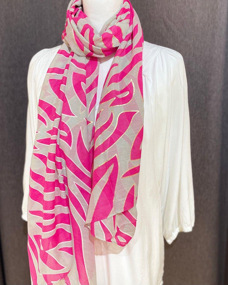 Fuchsia Zebra Scarf