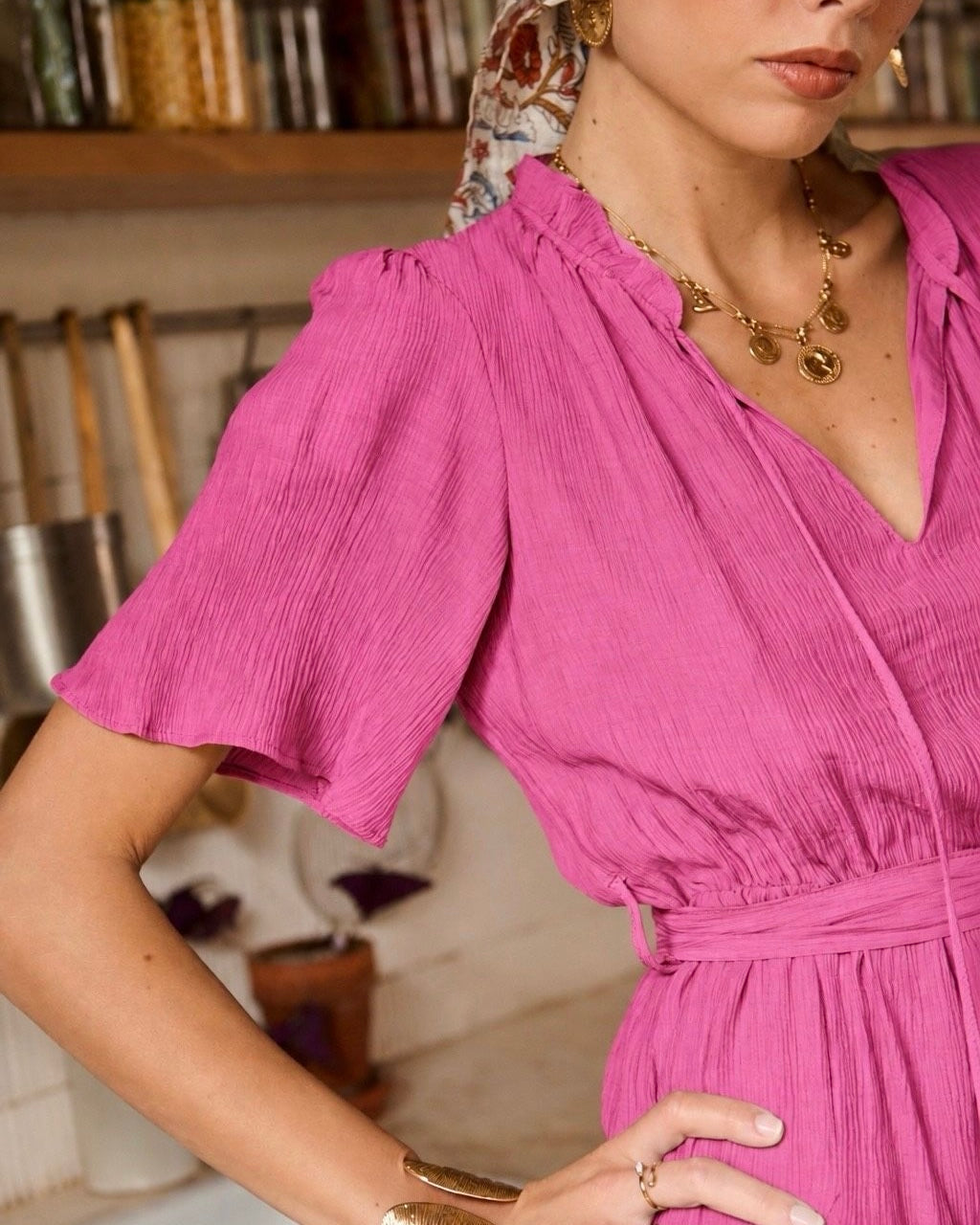 Leonie Dress - Fuchsia