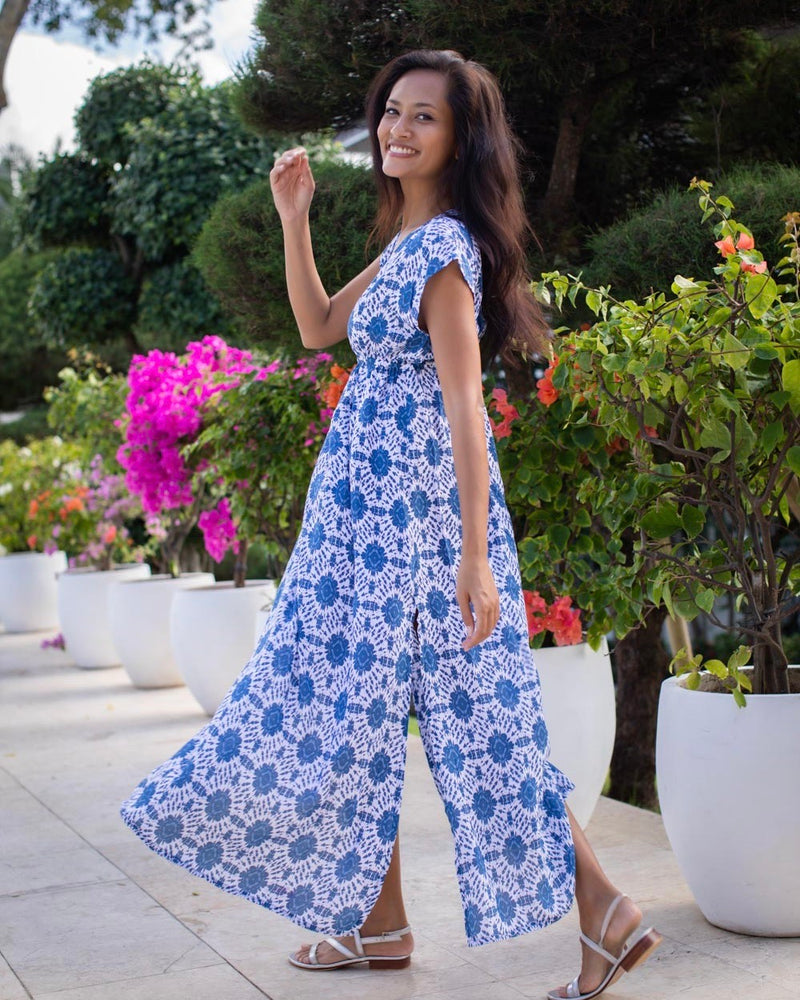 Gabriella Dress- Navy Dahlia