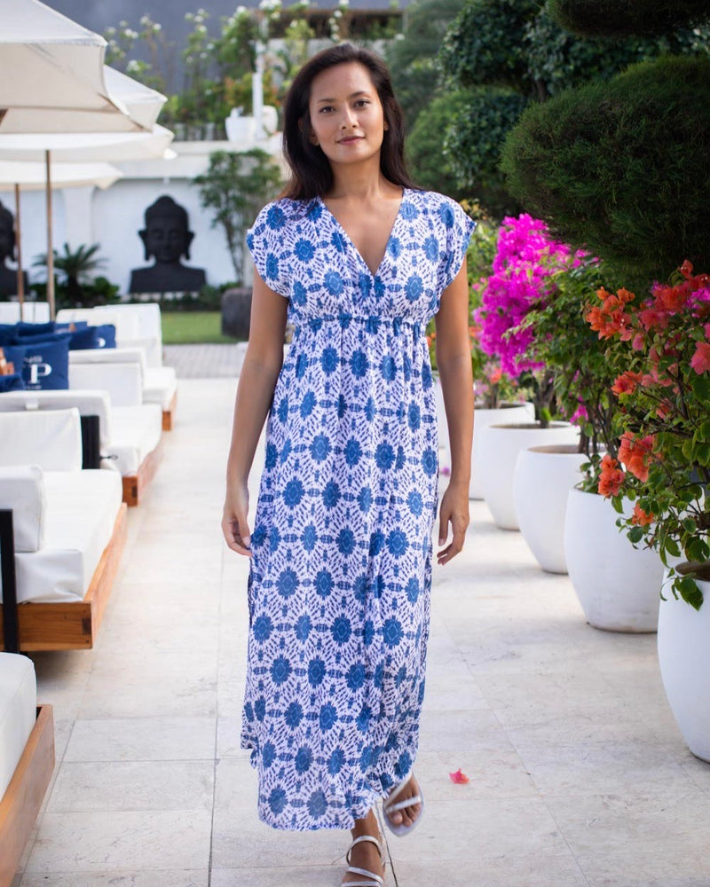 Gabriella Dress- Navy Dahlia