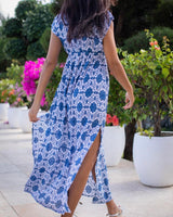 Gabriella Dress- Navy Dahlia