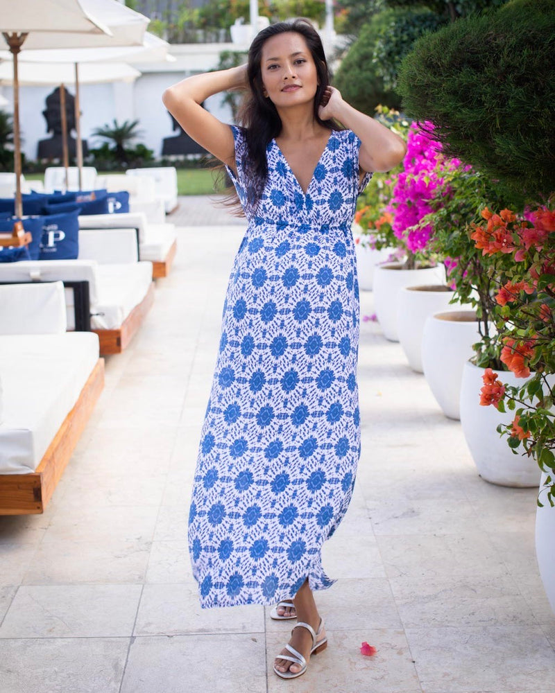 Gabriella Dress- Navy Dahlia